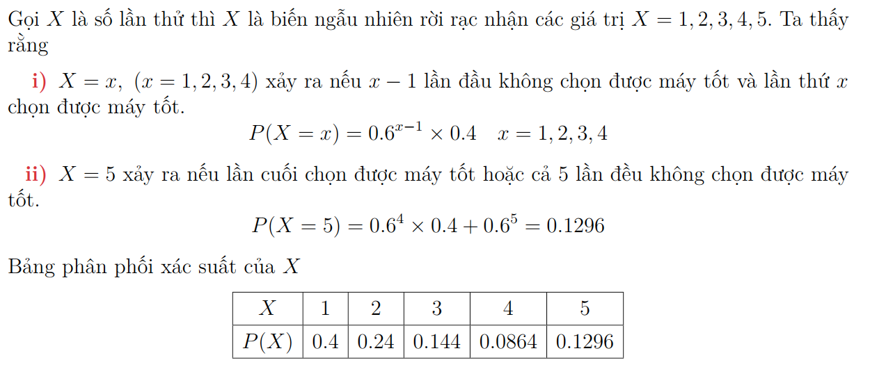 Bài tập Biến ngẫu nhiên và luật phân phối xác suất 8