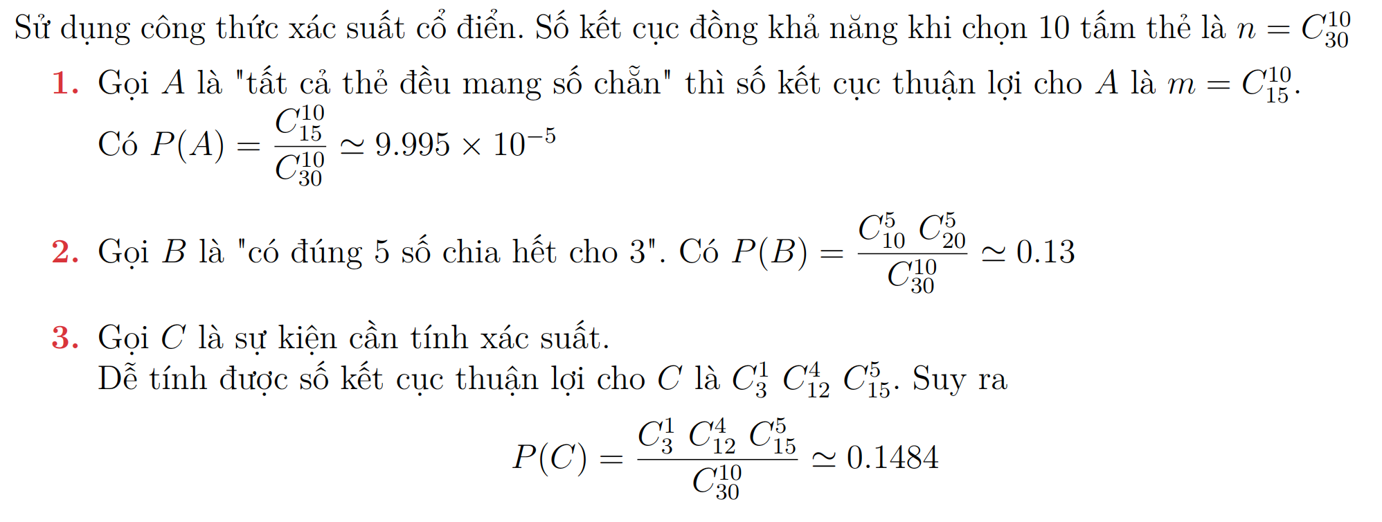 Bài tập Các sự kiện ngẫu nhiên và phép tính xác suất 3