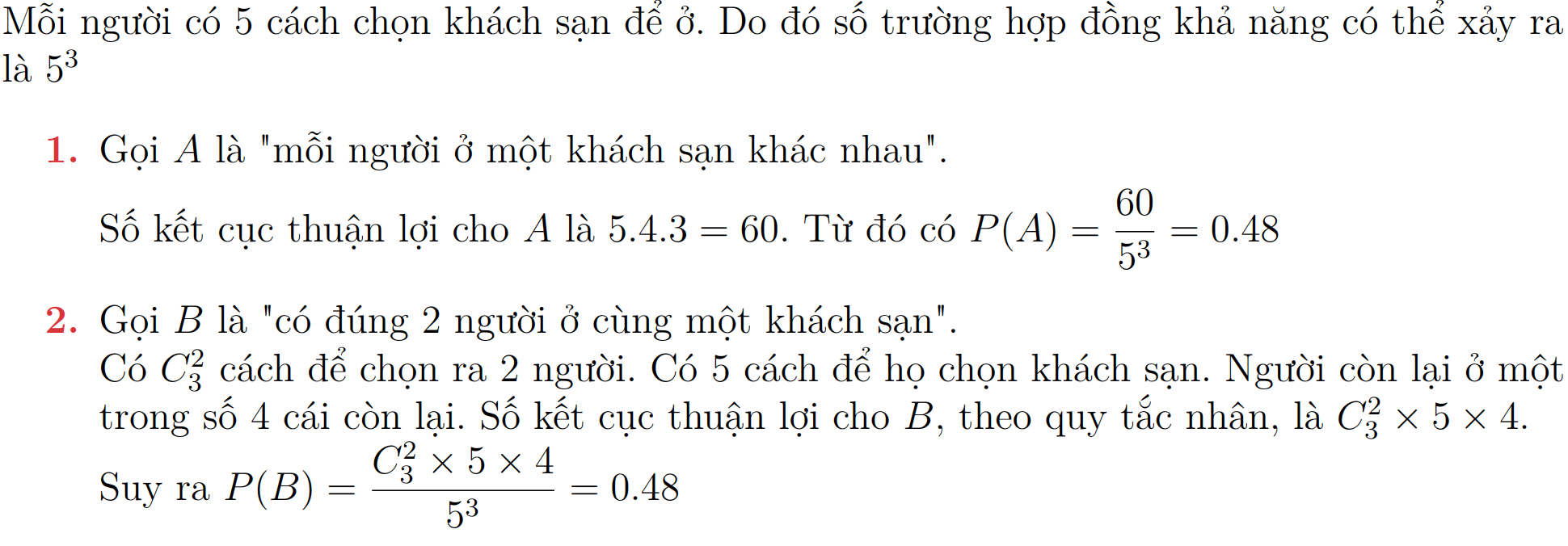 Bài tập Các sự kiện ngẫu nhiên và phép tính xác suất 7