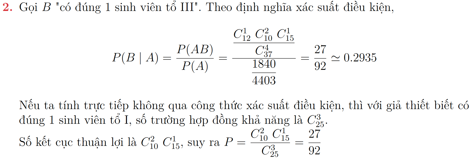 Bài tập Các sự kiện ngẫu nhiên và phép tính xác suất 9