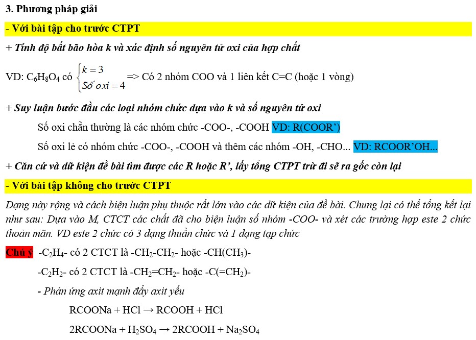 Biện luận công thức cấu tạo este có lời giải chi tiết 4