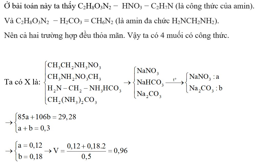 Biện luận công thức muối amoni hữu cơ đầy đủ chi tiết 7