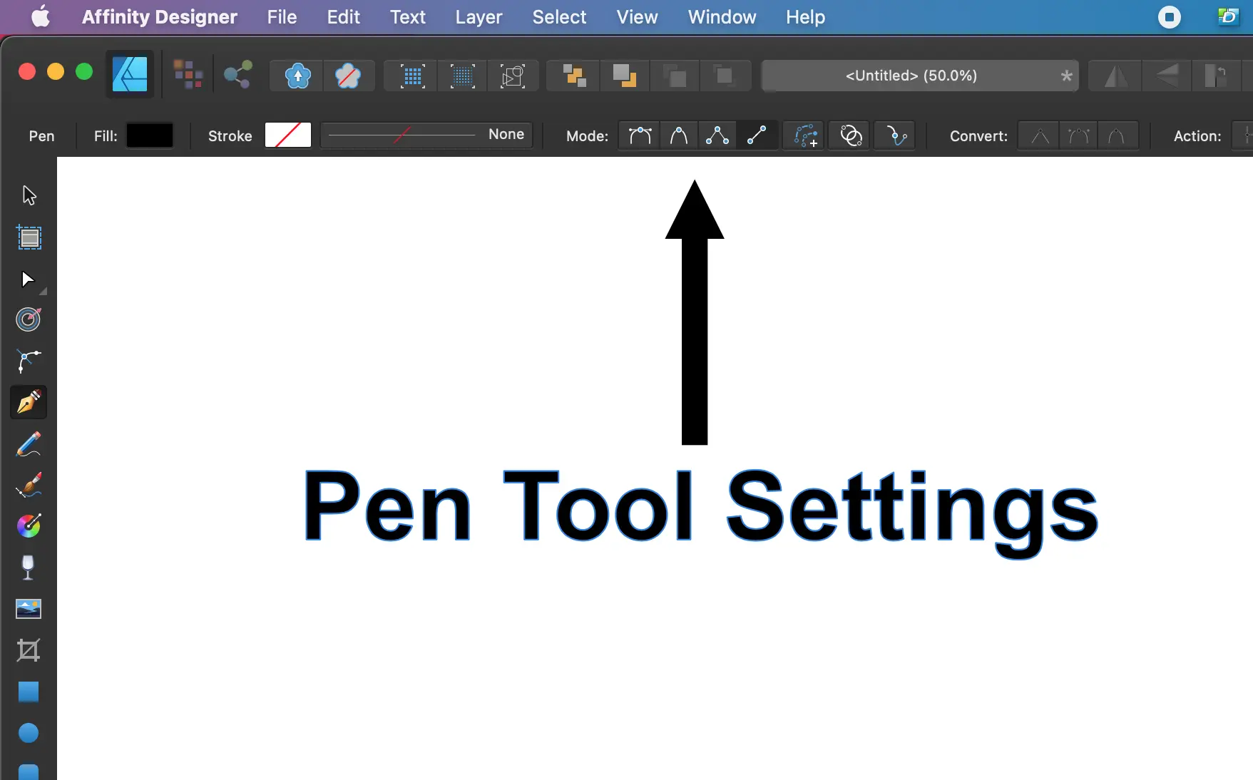 Cài đặt Pen Tool trong Affinity Designer