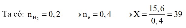 Cho 15,6 gam một kim loại kiềm X tác dụng với nước (dư). Sau phản ứng thu được 4,48 lít khí hiđro