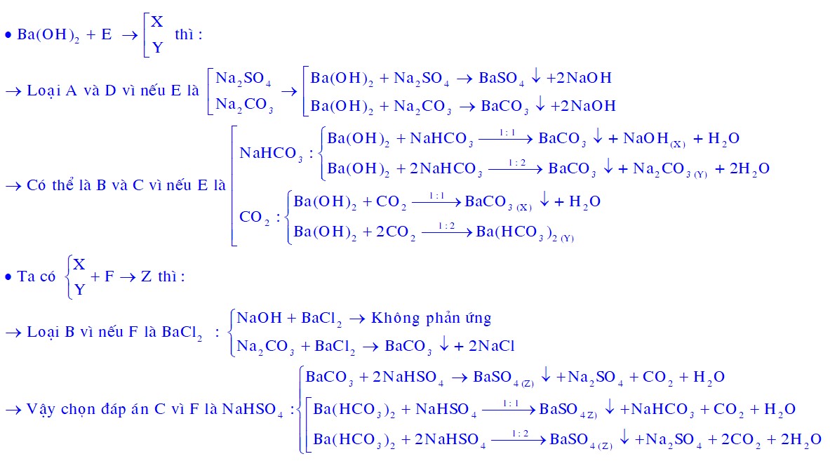 Cho sơ đồ chuyển hóa: Z ← (+F) X ← (+E) Ba(OH)2 (+E)→Y (+F) → Z 2