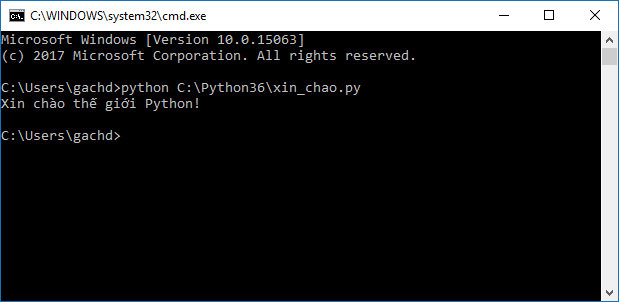 Chạy script .py bằng chương trình dịch Python