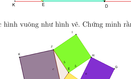 Bài toán Sangaku hình vuông tiếp xúc - Câu 1.2.10
