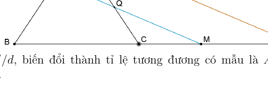 Đường thẳng cắt tam giác cân - Câu 2.2.3