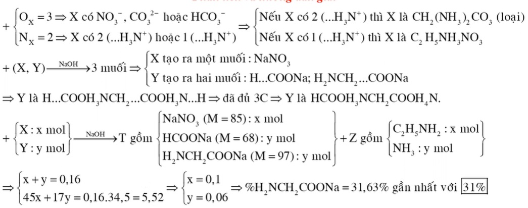 Hỗn hợp E gồm hai chất hữu cơ đều no, mạch hở có công thức phân tử là X (C2H8O3N2) và Y (C3H10O4N2)