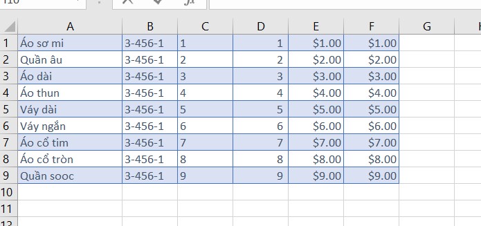 chuyen dong thanh cot trong excel bang ham transpose
