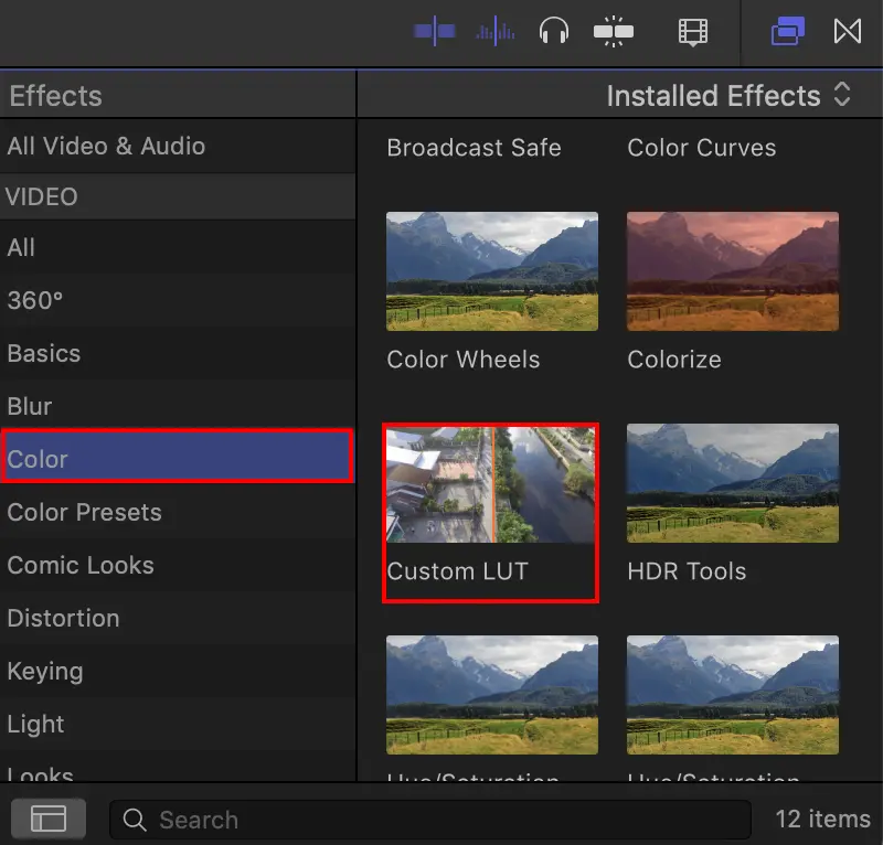 Hướng dẫn cách thêm LUT màu vào Final Cut Pro X 2