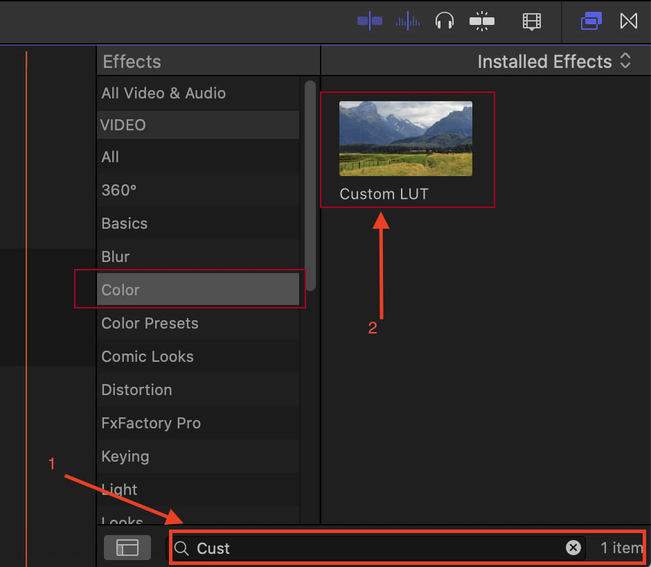 Hướng dẫn cách thêm LUT màu vào Final Cut Pro X 3