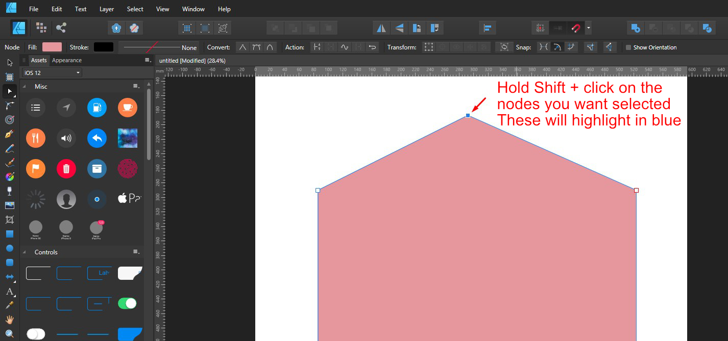 Hướng dẫn công cụ Node Tool trong Affinity Designer 7