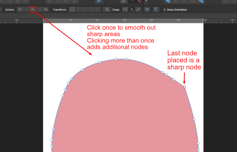 Hướng dẫn công cụ Node Tool trong Affinity Designer 15
