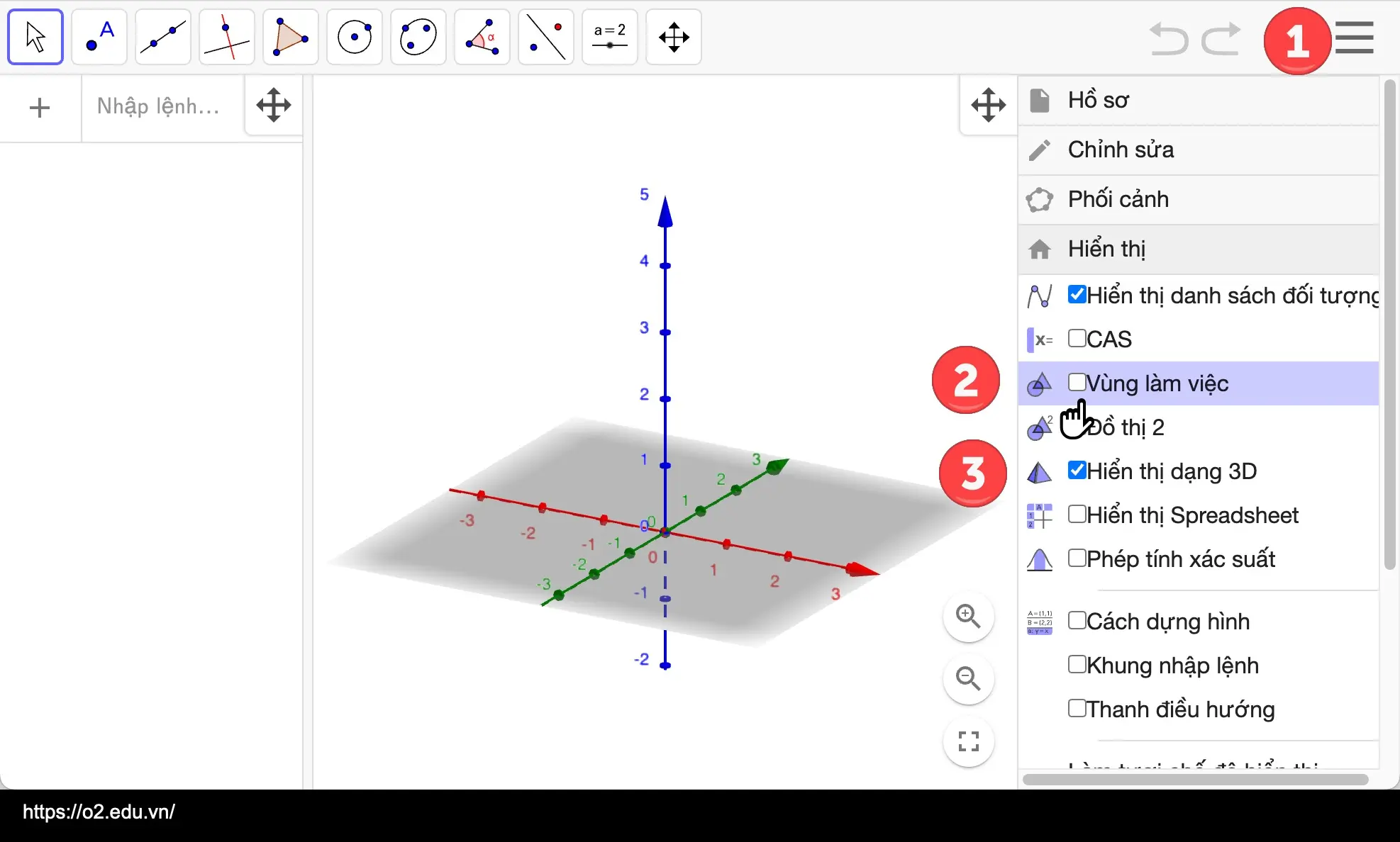 Hướng dẫn sử dụng phần mềm Geogebra 1
