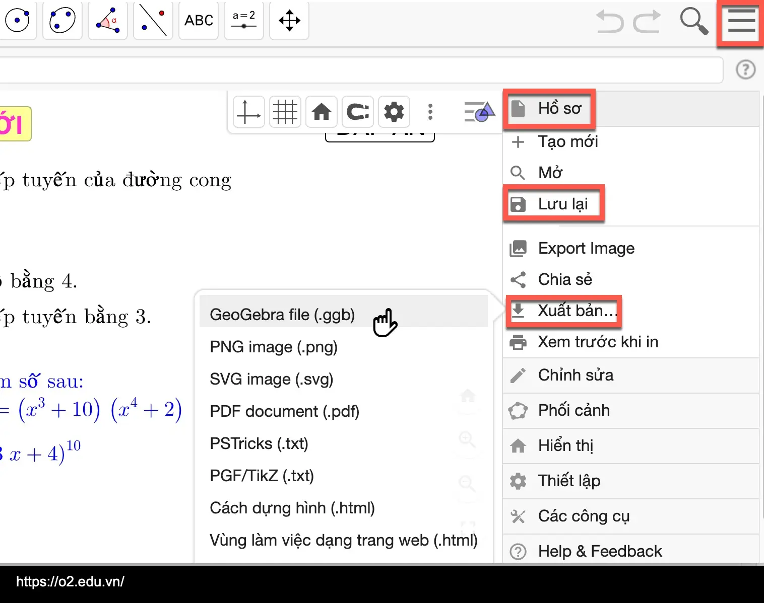 Hướng dẫn sử dụng phần mềm Geogebra