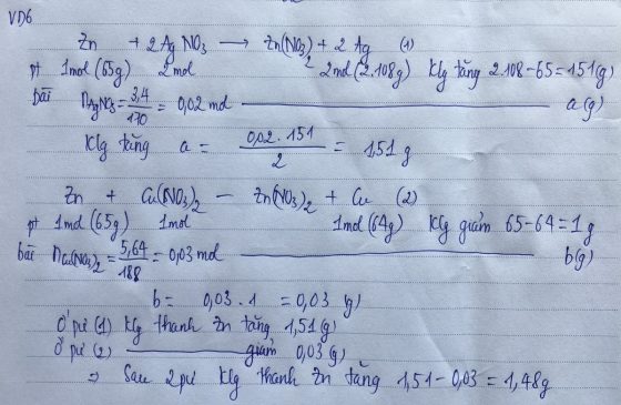 Phương pháp bảo toàn khối lượng VD6