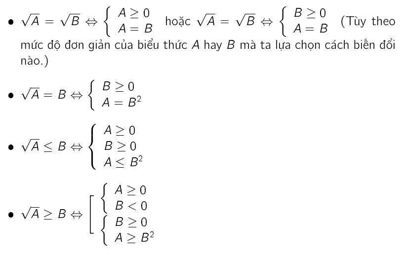 phương trình chứa căn bất phương trình chứa căn