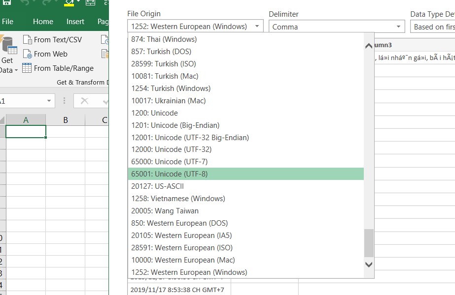 Hướng dẫn cách sửa lỗi font tiếng Việt file CSV khi mở trong Excel