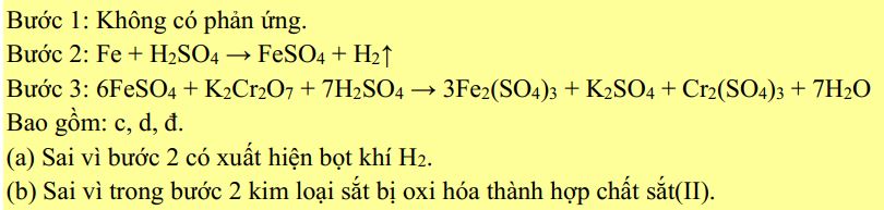 Thực hiện thí nghiệm theo các bước sau: Bước 1: Cho một đinh sắt đã cạo sạch gỉ vào ống nghiệm. 1