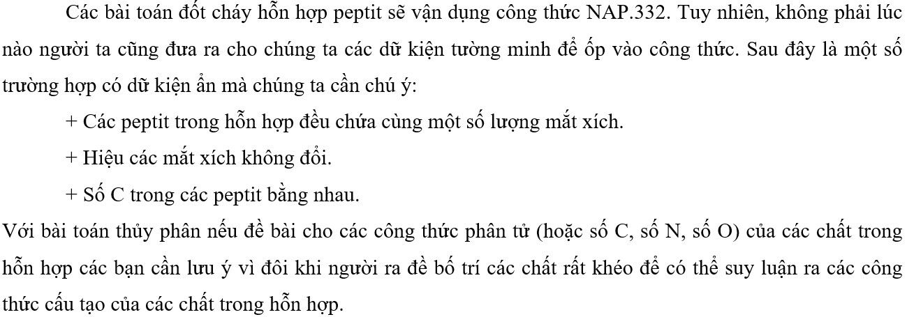 Tổng hợp kĩ thuật phương pháp giải bài tập peptit đầy đủ chi tiết 7