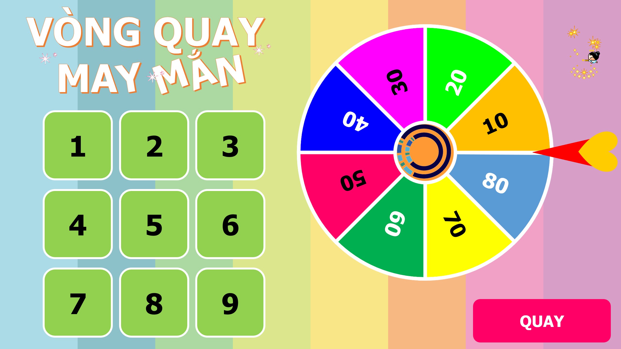 trò chơi vòng quay may mắn powerpoint